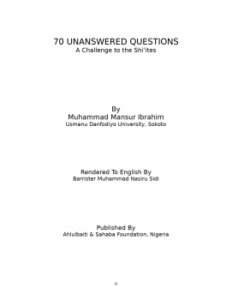 تحميل كتاب 70 UNANSWERED QUESTIONS A CHALLENGE TO THE SHI’ITES PDF مجانا