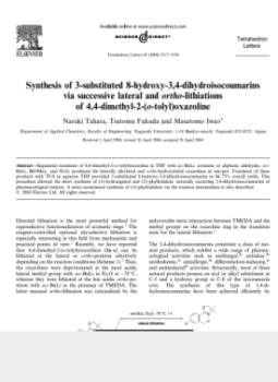 تحميل كتاب SYNTHESIS OF 3-SUBSTITUTED 8-HYDROXY-3,4-DIHYDROISOCOUMARINS PDF مجانا